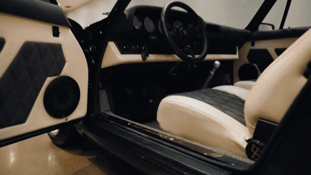 Flush Fasteners in the rocker panel of a Porsche, zooming in to the fastener line and back out